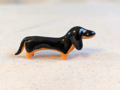 Figurine de Teckel Noir et Feu
