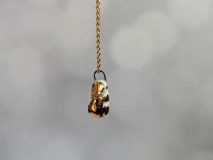 porcelain pendant platypus gold