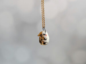 porcelain pendant platypus gold