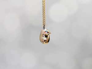 porcelain pendant platypus gold