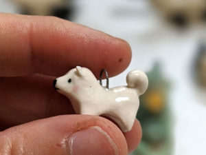 Samoyed clay charm