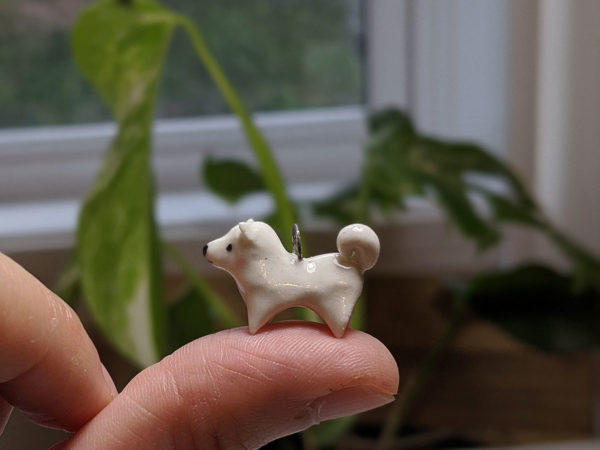 Samoyed clay charm