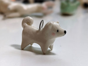 Samoyed clay charm