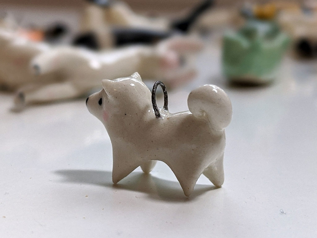 Samoyed clay charm