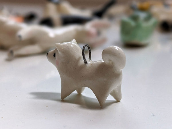 Samoyed clay charm