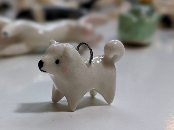 Samoyed clay charm