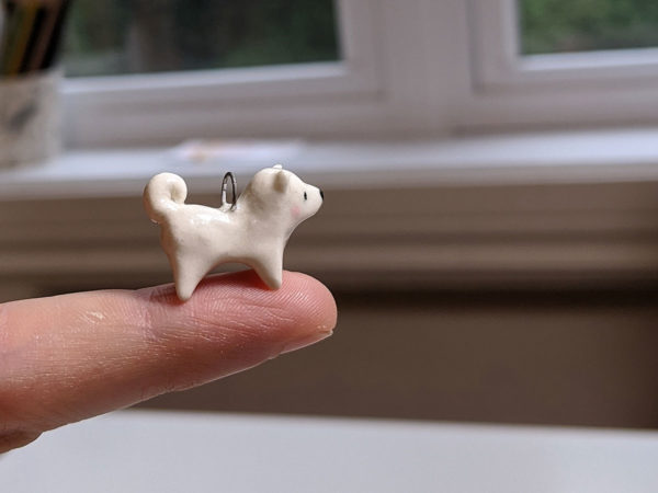 Samoyed clay charm