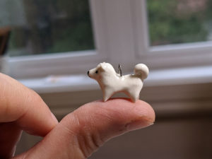 Samoyed clay charm