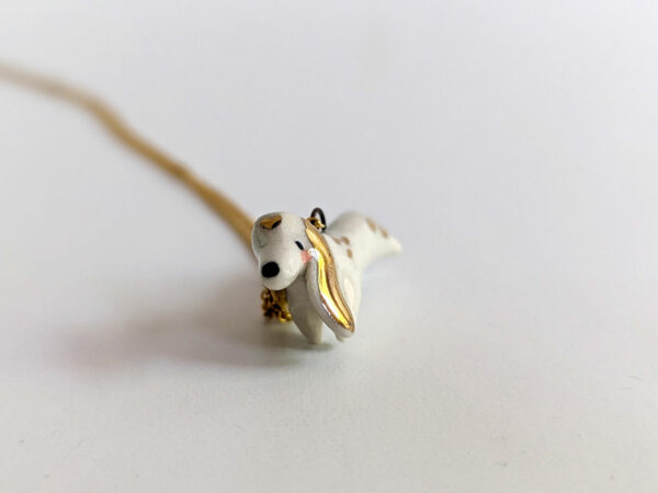 porcelain daschund pendant