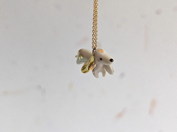 porcelain daschund pendant