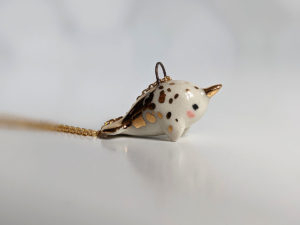 ceramic jewelry narwhal pendant white gold