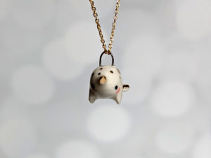 ceramic jewelry narwhal pendant white gold