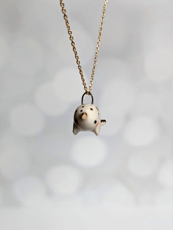 ceramic jewelry narwhal pendant white gold