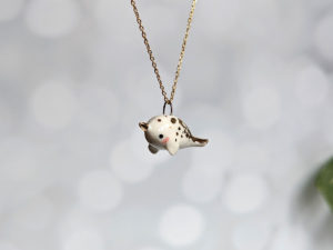 ceramic jewelry narwhal pendant white gold