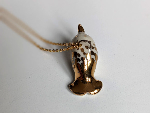 ceramic jewelry narwhal pendant white gold