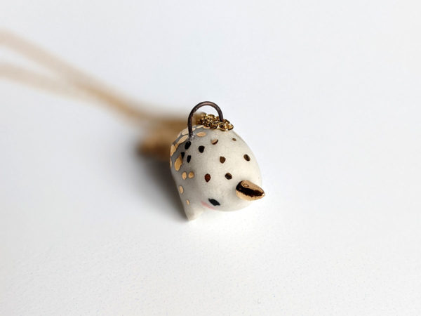 ceramic jewelry narwhal pendant white gold