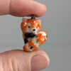 porcelain pendant cute red panda handmade