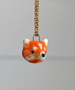 porcelain pendant red panda portrait cute
