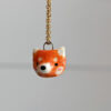 porcelain pendant red panda portrait cute