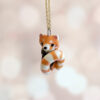 adorable red panda porcelain pendant
