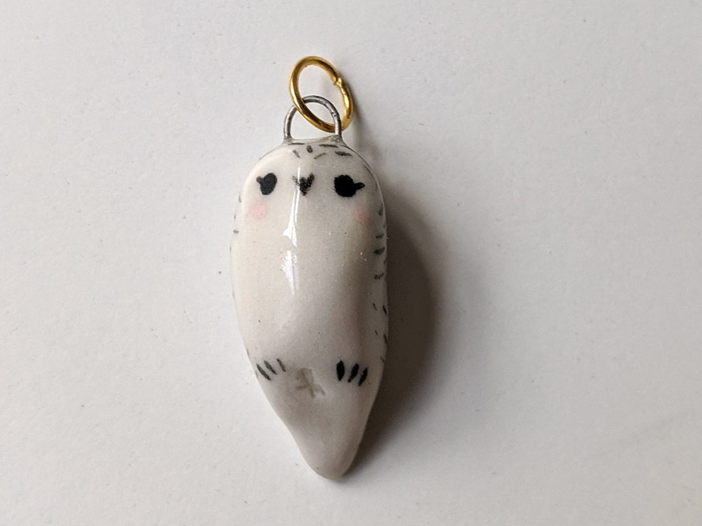 Snowy owl pendant