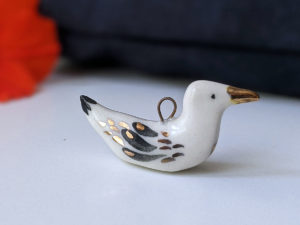 mouette porcelaine or