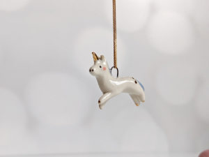 porcelain pendant unicorn