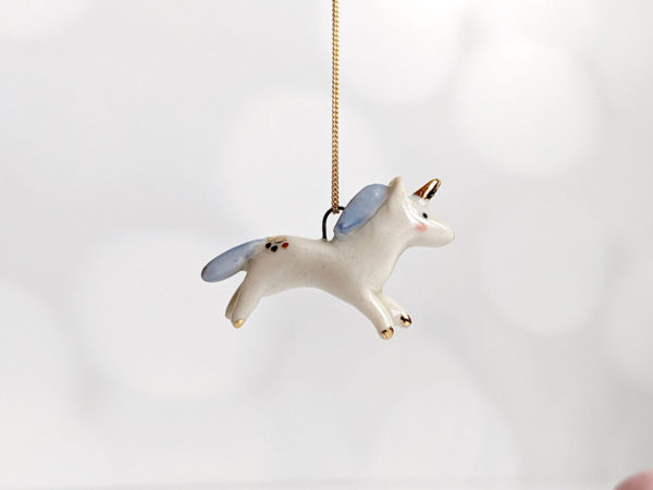 porcelain pendant unicorn