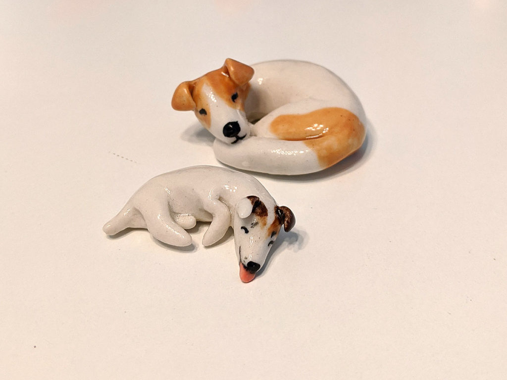 2 jack russels ceramics