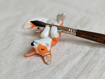 Corgi porte pinceau en porcelaine – Image 5