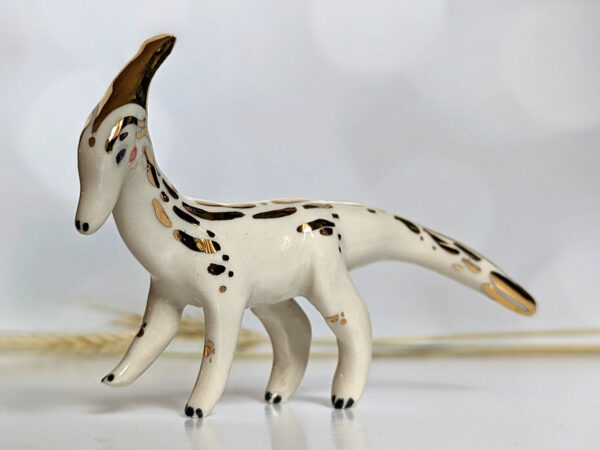 figurine porcelaine parasaurolophus