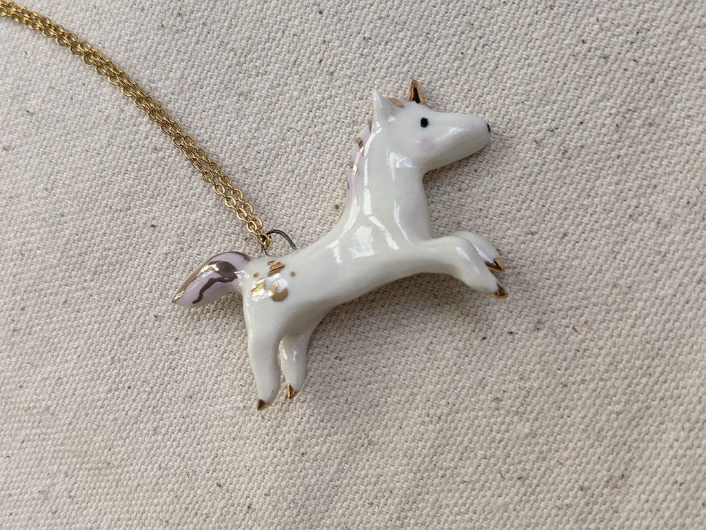 gold unicorn pendant