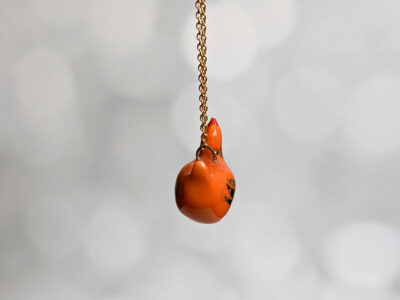 red hen chicken pendant porcelain