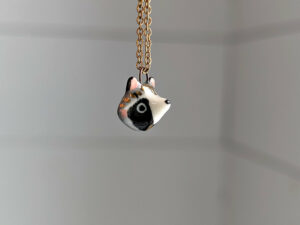 cute raccoon portrait pendant