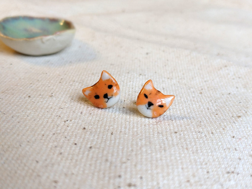 boucles d'oreille chat roux