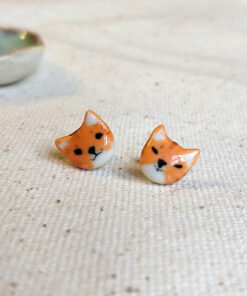 boucles d'oreille chat roux