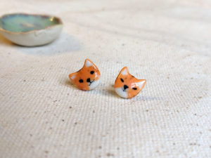 boucles d'oreille chat roux