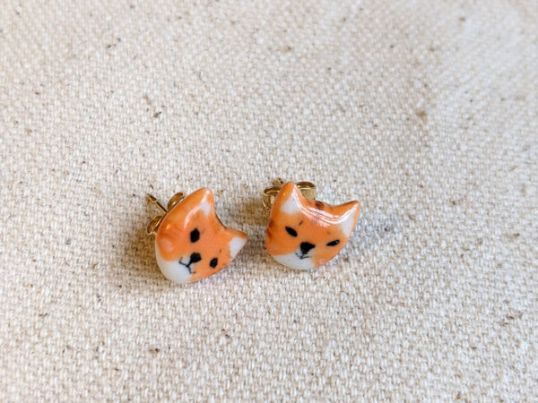 boucles d'oreille chat roux