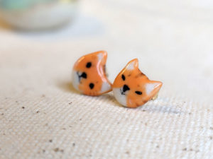 boucles d'oreille chat roux