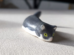 chat gris porcelaine cat