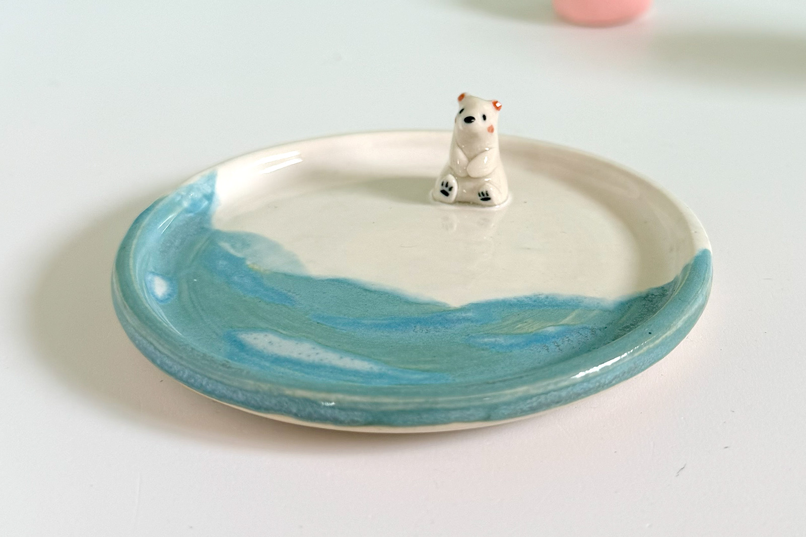 Jewelry Dish- White bear