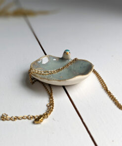 tiny jewelry tray bird porcelain