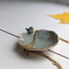 tiny jewelry tray bird porcelain