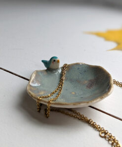 tiny jewelry tray bird porcelain