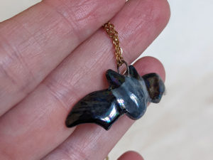 porcelain bat pendant