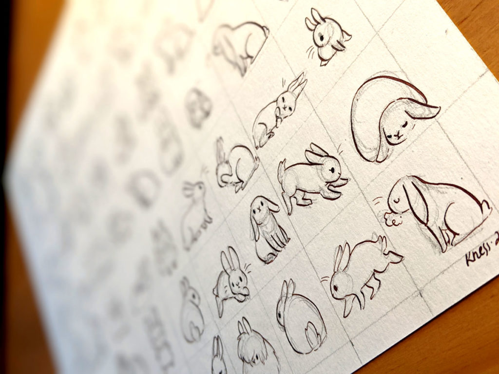 cute bunnies illustration : inking 