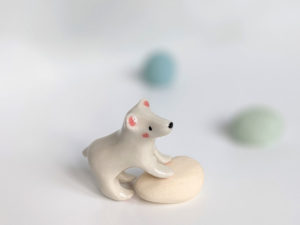 polar bear cub porcelain figurine