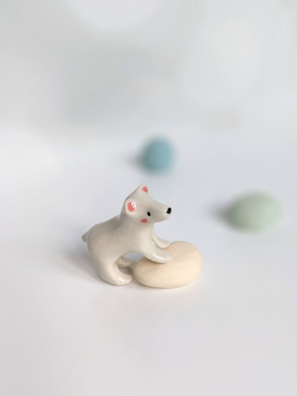 polar bear cub porcelain figurine