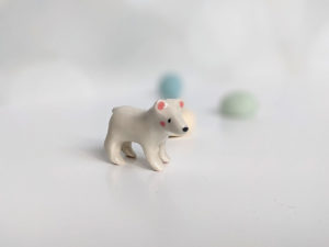 polar bear cub porcelain figurine