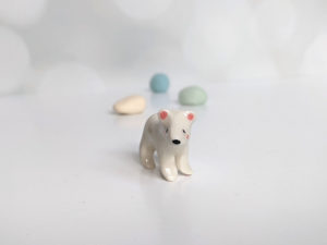 polar bear cub porcelain figurine
